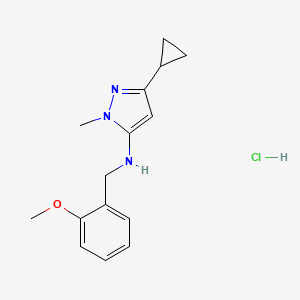 molecular formula C15H20ClN3O B12236183 5-cyclopropyl-N-[(2-methoxyphenyl)methyl]-2-methylpyrazol-3-amine;hydrochloride 