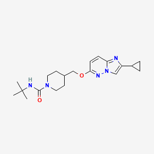 molecular formula C20H29N5O2 B12236215 N-tert-butyl-4-[({2-cyclopropylimidazo[1,2-b]pyridazin-6-yl}oxy)methyl]piperidine-1-carboxamide 