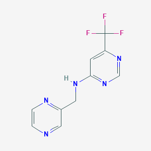molecular formula C10H8F3N5 B12236231 N-[(pyrazin-2-yl)methyl]-6-(trifluoromethyl)pyrimidin-4-amine 