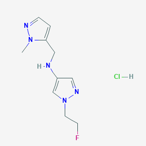 molecular formula C10H15ClFN5 B12236295 1-(2-fluoroethyl)-N-[(2-methylpyrazol-3-yl)methyl]pyrazol-4-amine;hydrochloride 
