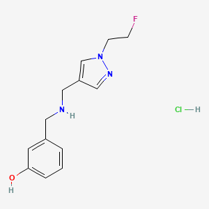 molecular formula C13H17ClFN3O B12236306 3-[[[1-(2-Fluoroethyl)pyrazol-4-yl]methylamino]methyl]phenol;hydrochloride 