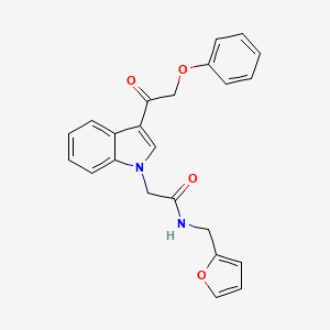 N-(2-furanylmethyl)-2-[3-(1-oxo-2-phenoxyethyl)-1-indolyl]acetamide