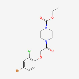 molecular formula C15H18BrClN2O4 B1223638 ethyl 4-[2-(4-bromo-2-chlorophenoxy)acetyl]piperazine-1-carboxylate CAS No. 6634-30-6