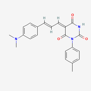 (5Z)-5-[(E)-3-(4-dimethylaminophenyl)prop-2-enylidene]-1-(4-methylphenyl)-1,3-diazinane-2,4,6-trione