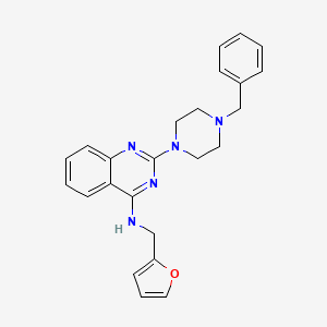 molecular formula C24H25N5O B1223642 N-(2-furanylmethyl)-2-[4-(phenylmethyl)-1-piperazinyl]-4-quinazolinamine 