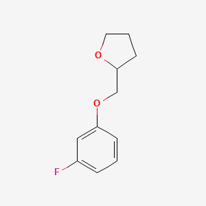 molecular formula C11H13FO2 B12236427 2-[(3-Fluorophenoxy)methyl]oxolane 