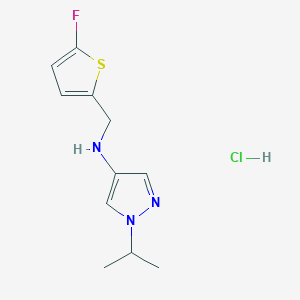 molecular formula C11H15ClFN3S B12236434 N-[(5-fluoro-2-thienyl)methyl]-1-isopropyl-1H-pyrazol-4-amine 