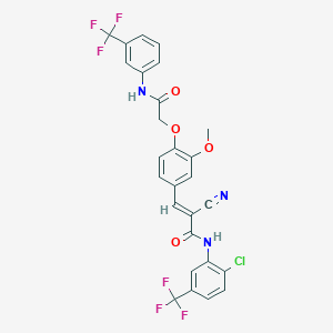 (E)-N-[2-chloro-5-(trifluoromethyl)phenyl]-2-cyano-3-[3-methoxy-4-[2-oxo-2-[3-(trifluoromethyl)anilino]ethoxy]phenyl]prop-2-enamide