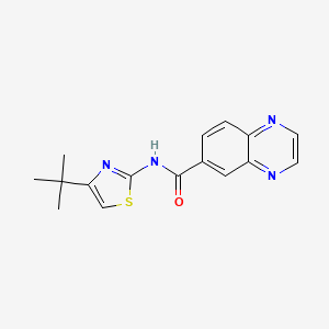 molecular formula C16H16N4OS B1223645 N-(4-tert-butyl-2-thiazolyl)-6-quinoxalinecarboxamide 