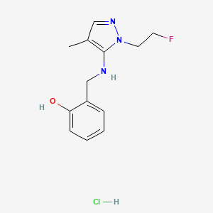 molecular formula C13H17ClFN3O B12236459 2-[[[2-(2-Fluoroethyl)-4-methylpyrazol-3-yl]amino]methyl]phenol;hydrochloride 