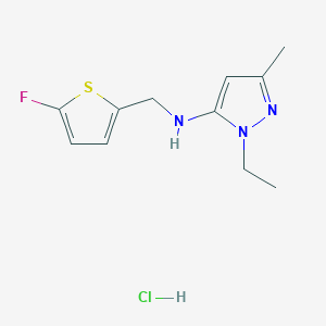 molecular formula C11H15ClFN3S B12236504 1-ethyl-N-[(5-fluoro-2-thienyl)methyl]-3-methyl-1H-pyrazol-5-amine 
