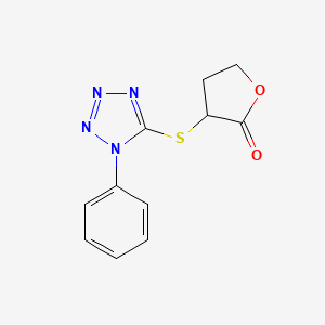 molecular formula C11H10N4O2S B1223659 3-[(1-Phenyl-5-tetrazolyl)thio]-2-oxolanone 