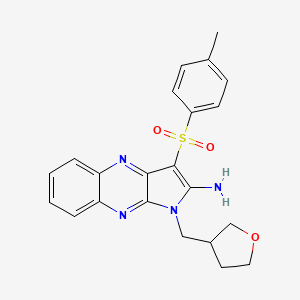 3-(4-Methylphenyl)sulfonyl-1-(3-oxolanylmethyl)-2-pyrrolo[3,2-b]quinoxalinamine