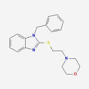 molecular formula C20H23N3OS B1223664 4-[2-[[1-(Phenylmethyl)-2-benzimidazolyl]thio]ethyl]morpholine 