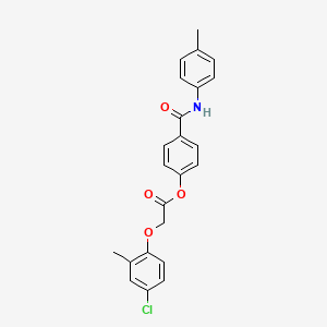 molecular formula C23H20ClNO4 B1223669 2-(4-Chloro-2-methylphenoxy)acetic acid [4-[(4-methylanilino)-oxomethyl]phenyl] ester 
