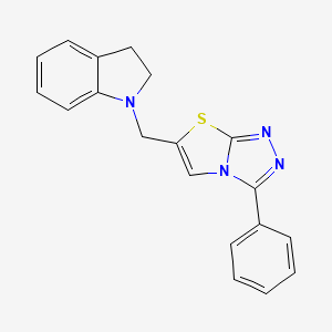 molecular formula C19H16N4S B1223670 6-(2,3-Dihydroindol-1-ylmethyl)-3-phenylthiazolo[2,3-c][1,2,4]triazole 