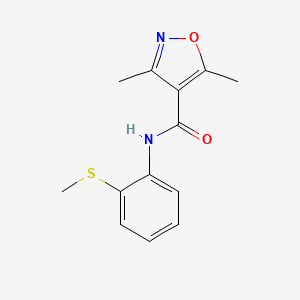 3,5-dimethyl-N-[2-(methylthio)phenyl]-4-isoxazolecarboxamide