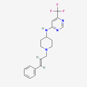molecular formula C19H21F3N4 B12236800 N-{1-[(2E)-3-phenylprop-2-en-1-yl]piperidin-4-yl}-6-(trifluoromethyl)pyrimidin-4-amine 