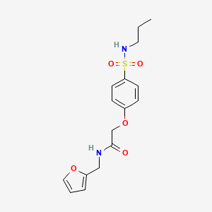 molecular formula C16H20N2O5S B1223688 N-(2-furanylmethyl)-2-[4-(propylsulfamoyl)phenoxy]acetamide 