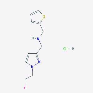 molecular formula C11H15ClFN3S B12236933 1-[1-(2-fluoroethyl)-1H-pyrazol-3-yl]-N-(2-thienylmethyl)methanamine 