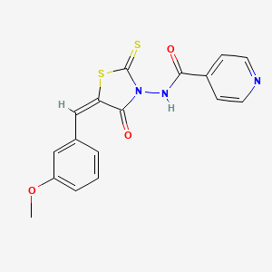molecular formula C17H13N3O3S2 B1223707 N-(5-(3-Methoxy-benzylidene)-4-oxo-2-thioxo-thiazolidin-3-YL)-isonicotinamide 