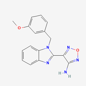 molecular formula C17H15N5O2 B1223710 4-[1-[(3-Methoxyphenyl)methyl]-2-benzimidazolyl]-1,2,5-oxadiazol-3-amine 