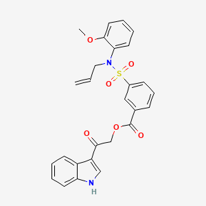 molecular formula C27H24N2O6S B1223716 3-[(2-methoxyphenyl)-prop-2-enylsulfamoyl]benzoic acid [2-(1H-indol-3-yl)-2-oxoethyl] ester 