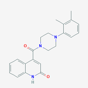 molecular formula C22H23N3O2 B1223723 4-[4-(2,3-dimethylphenyl)piperazine-1-carbonyl]-1H-quinolin-2-one 
