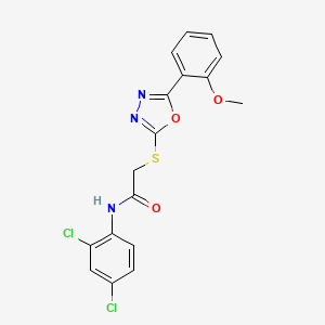 molecular formula C17H13Cl2N3O3S B1223725 N-(2,4-dichlorophenyl)-2-[[5-(2-methoxyphenyl)-1,3,4-oxadiazol-2-yl]thio]acetamide 