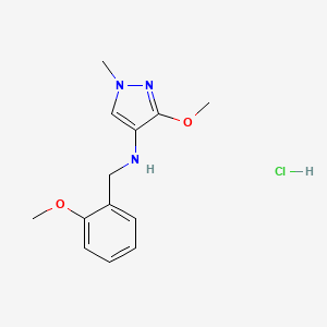 molecular formula C13H18ClN3O2 B12237262 3-methoxy-N-[(2-methoxyphenyl)methyl]-1-methylpyrazol-4-amine;hydrochloride 