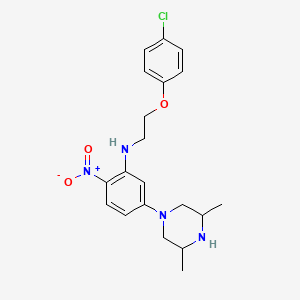 molecular formula C20H25ClN4O3 B1223733 N-[2-(4-chlorophenoxy)ethyl]-5-(3,5-dimethylpiperazin-1-yl)-2-nitroaniline 