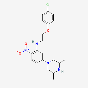 molecular formula C20H25ClN4O3 B1223733 N-[2-(4-chlorophenoxy)ethyl]-5-(3,5-dimethyl-1-piperazinyl)-2-nitroaniline 
