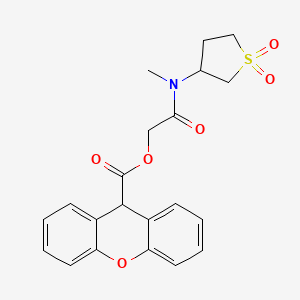 molecular formula C21H21NO6S B1223737 9H-xanthene-9-carboxylic acid [2-[(1,1-dioxo-3-thiolanyl)-methylamino]-2-oxoethyl] ester 