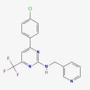 4-(4-chlorophenyl)-N-(3-pyridinylmethyl)-6-(trifluoromethyl)-2-pyrimidinamine