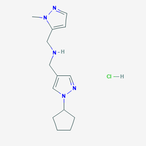 molecular formula C14H22ClN5 B12237493 1-(1-cyclopentyl-1H-pyrazol-4-yl)-N-[(1-methyl-1H-pyrazol-5-yl)methyl]methanamine 