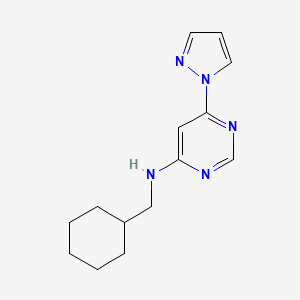 molecular formula C14H19N5 B12237507 N-(cyclohexylmethyl)-6-(1H-pyrazol-1-yl)pyrimidin-4-amine 