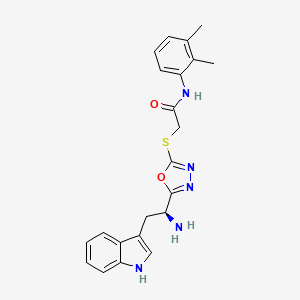 molecular formula C22H23N5O2S B1223751 2-[[5-[(1S)-1-amino-2-(1H-indol-3-yl)ethyl]-1,3,4-oxadiazol-2-yl]thio]-N-(2,3-dimethylphenyl)acetamide 