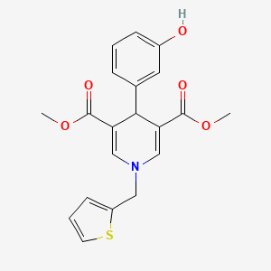 4-(3-hydroxyphenyl)-1-(thiophen-2-ylmethyl)-4H-pyridine-3,5-dicarboxylic acid dimethyl ester