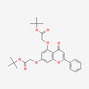 2-[[5-[2-[(2-Methylpropan-2-yl)oxy]-2-oxoethoxy]-4-oxo-2-phenyl-1-benzopyran-7-yl]oxy]acetic acid tert-butyl ester