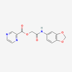 2-Pyrazinecarboxylic acid [2-(1,3-benzodioxol-5-ylamino)-2-oxoethyl] ester