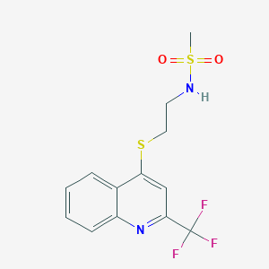 N-[2-[[2-(trifluoromethyl)-4-quinolinyl]thio]ethyl]methanesulfonamide