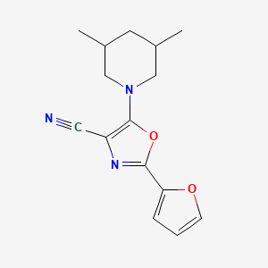 5-(3,5-Dimethyl-1-piperidinyl)-2-(2-furanyl)-4-oxazolecarbonitrile