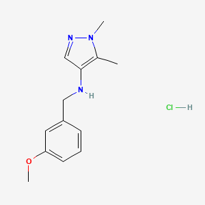 molecular formula C13H18ClN3O B12237699 N-(3-Methoxybenzyl)-1,5-dimethyl-1H-pyrazol-4-amine 