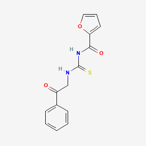 molecular formula C14H12N2O3S B1223781 N-[(phenacylamino)-sulfanylidenemethyl]-2-furancarboxamide 