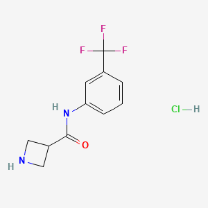 molecular formula C11H12ClF3N2O B12237816 N-[3-(trifluoromethyl)phenyl]azetidine-3-carboxamide hydrochloride 