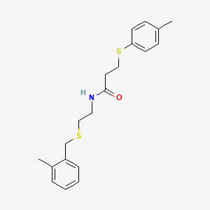 N-[2-[(2-methylphenyl)methylthio]ethyl]-3-[(4-methylphenyl)thio]propanamide