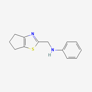 molecular formula C13H14N2S B12237908 N-({4H,5H,6H-cyclopenta[d][1,3]thiazol-2-yl}methyl)aniline 