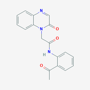 molecular formula C18H15N3O3 B1223794 N-(2-acetylphenyl)-2-(2-oxo-1-quinoxalinyl)acetamide 