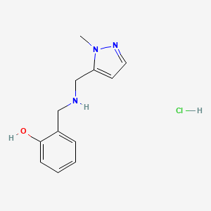 molecular formula C12H16ClN3O B12237944 2-[[(2-Methylpyrazol-3-yl)methylamino]methyl]phenol;hydrochloride 
