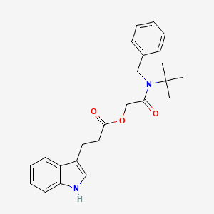 molecular formula C24H28N2O3 B1223796 3-(1H-indol-3-yl)propanoic acid [2-[tert-butyl-(phenylmethyl)amino]-2-oxoethyl] ester 